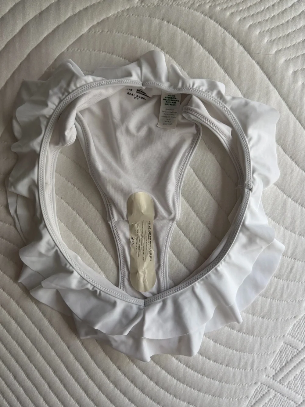aerie White Ruffle Bikini Bottoms